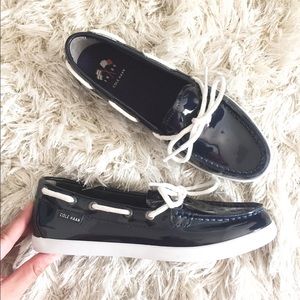 NWOT Cole Haan Boat Shoes - Blue & White